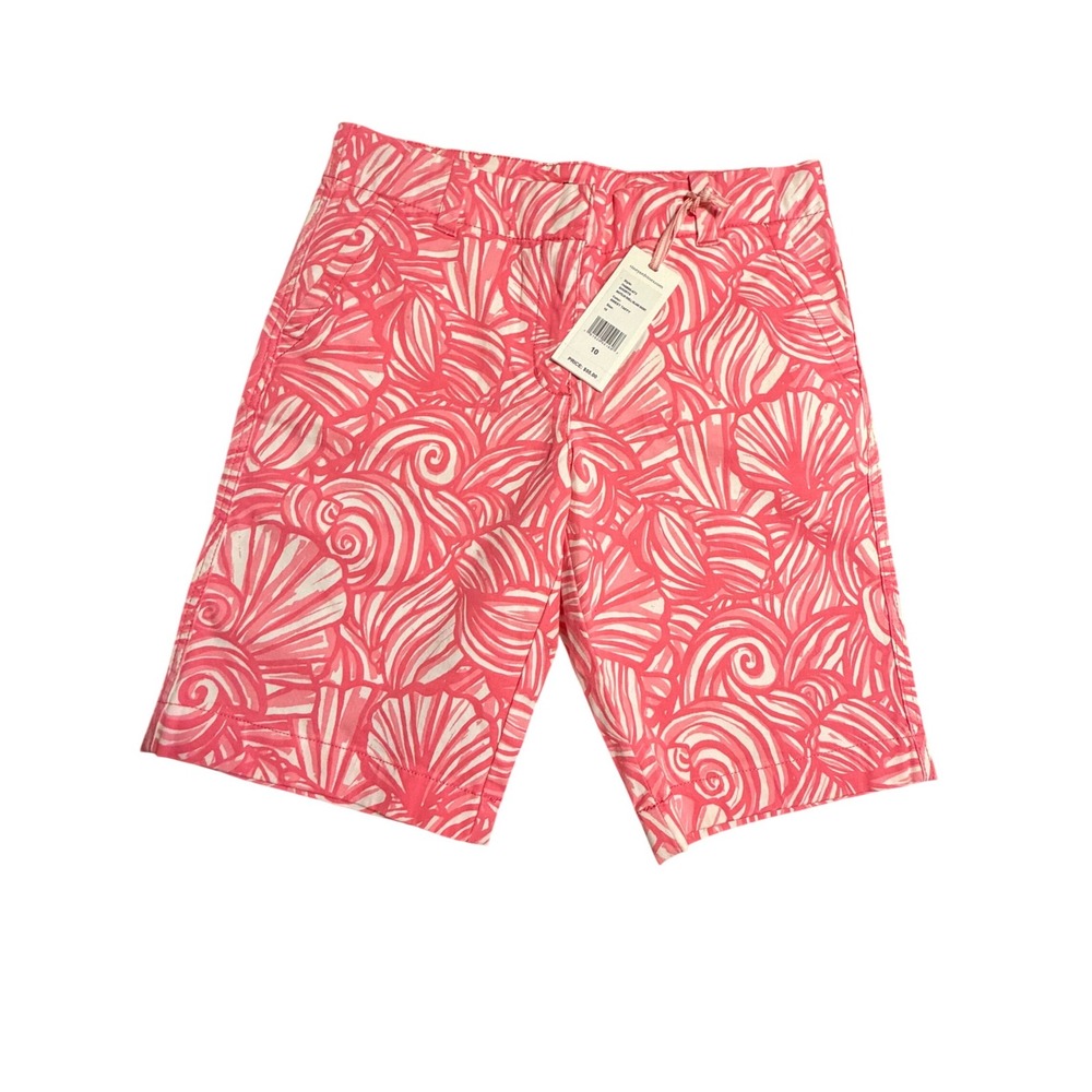 Vineyard Vines Girls Nautilus Shell Island Shorts Sweet Taffy Pink Size 10 NWT